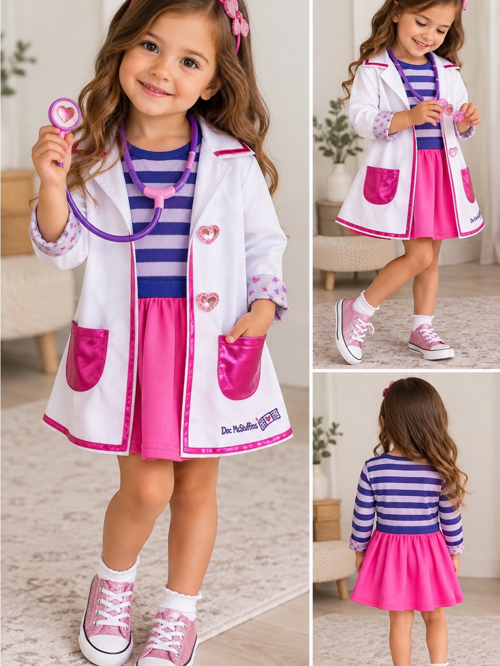 Spirit Doc McStuffins Toddler Costume - White & Purple with Pink Trim
